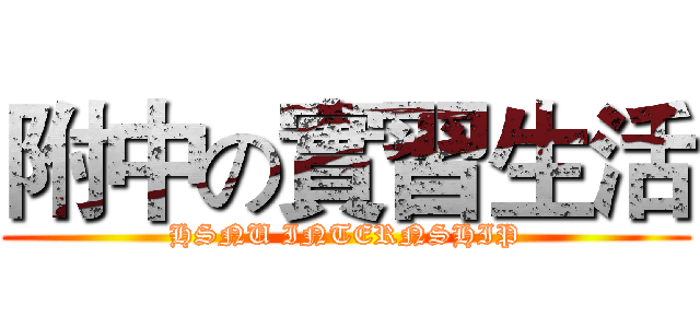 附中の實習生活 (HSNU INTERNSHIP)