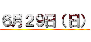 ６月２９日（ 日） ()