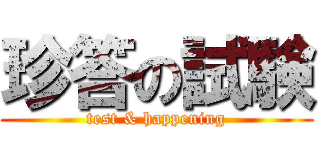珍答の試験 (test & happening)