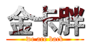 金卡胖 (we are back)