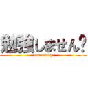 勉強しません✋ (not study)