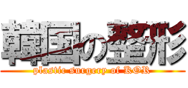 韓国の整形 (plastic surgery of KOR)