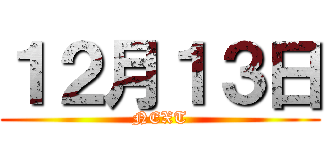 １２月１３日 (NEXT)