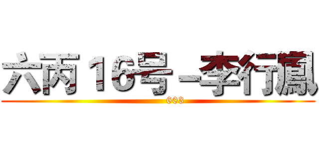 六丙１６号－李行鳳 (          603)