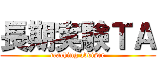 長期実験ＴＡ (teaching adviser)