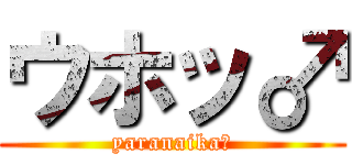 ウホッ♂ (yaranaika?)
