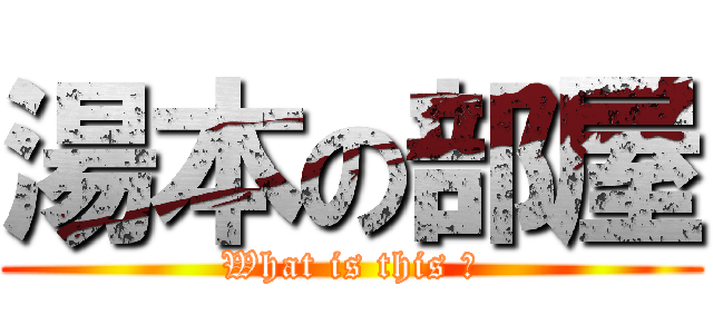 湯本の部屋 (What is this ?)