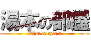 湯本の部屋 (What is this ?)