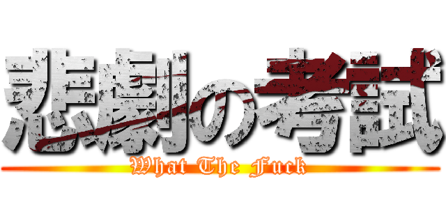 悲劇の考試 (What The Fuck)