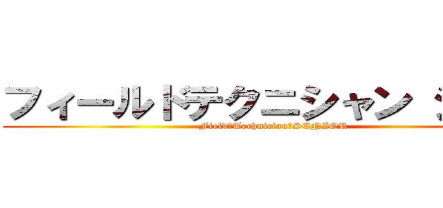 フィールドテクニシャン シニア (Field　Technician　SENIOR)