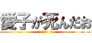 愛子が死んだお ((  ˙-˙  ))