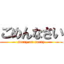 ごめんなさい (sorry on sorry)