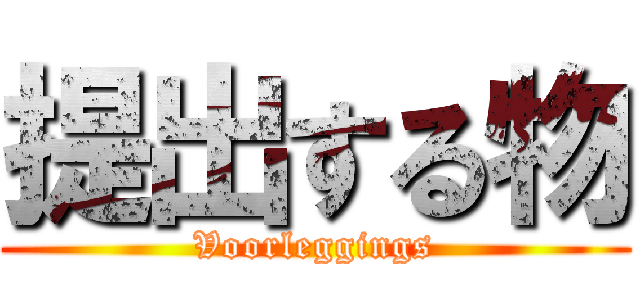 提出する物 (Voorleggings)