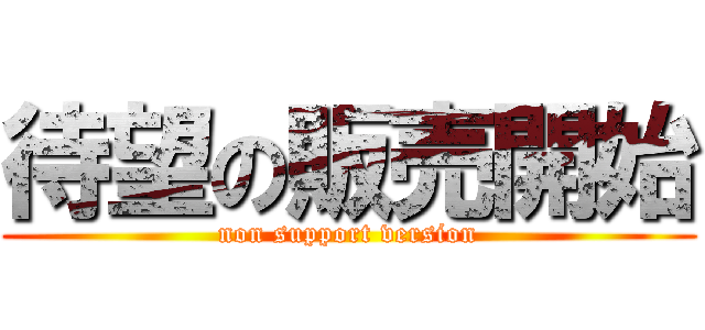 待望の販売開始 (non support version)