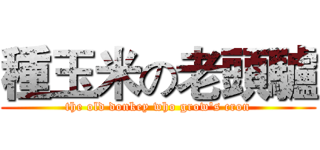 種玉米の老頭驢 (the old donkey who grow's cron)