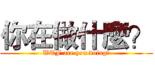 你在做什麼？ (WTF are you doing?)