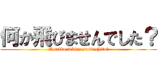 何か飛びませんでした？ (Nanika tobimasendeshita?)