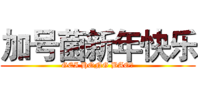 加号菌新年快乐 (GEI HONG BAO！)