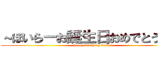 ～ぼいらーお誕生日おめでとう本～ (happy birthday boiler)