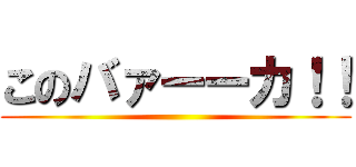このバァーーカ！！ ()