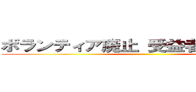 ボランティア廃止 受益者負担明確化 ()