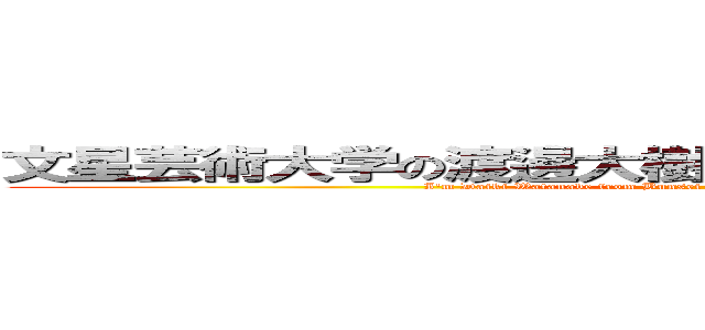 文星芸術大学の渡邊大樹です。そしてクレーマーです。 (I'm Daiki Watanabe from Bunsei University of Art.  And the claimer.)