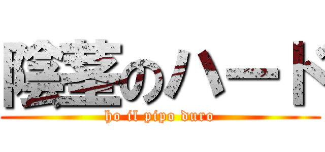 陰茎のハード (ho il pipo duro)
