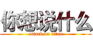 你想说什么 (attack on titan)