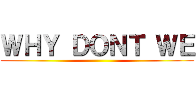 ＷＨＹ ＤＯＮＴ ＷＥ ()