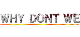 ＷＨＹ ＤＯＮＴ ＷＥ ()