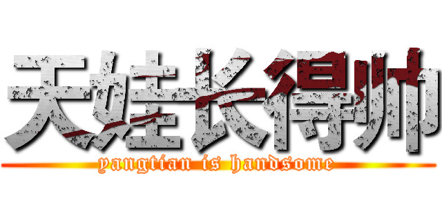 天娃长得帅 (yangtian is handsome)