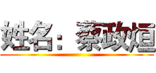 姓名：蔡政烜 ()