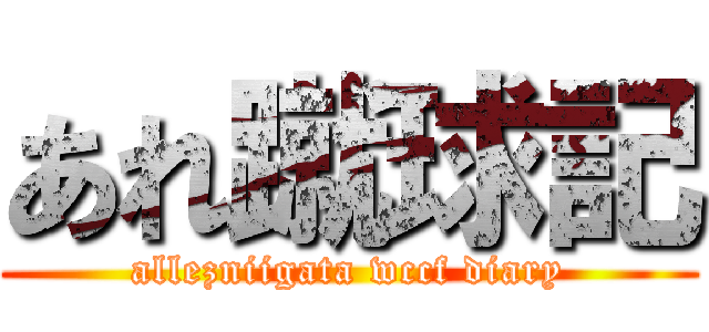 あれ蹴球記 (allezniigata wccf diary)
