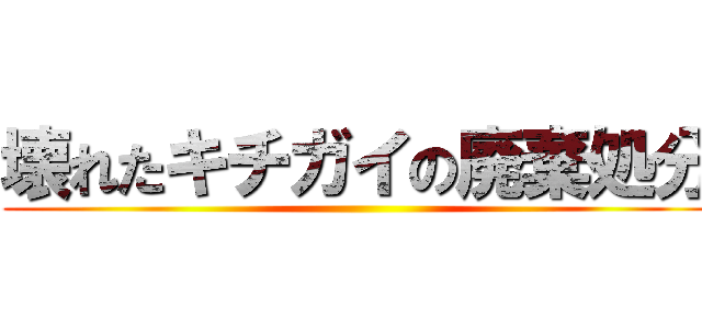 壊れたキチガイの廃棄処分 ()