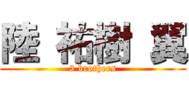 陸 祐樹 翼 (3 brothers)