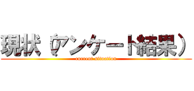 現状（アンケート結果） (current situation)