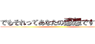 でもそれってあなたの感想ですよね？ ()