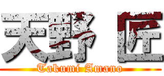 天野 匠 (Takumi Amano)