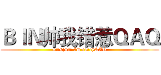 ＢＩＮ帅我错惹ＱＡＱ (binshuai Im sorryQAQ)
