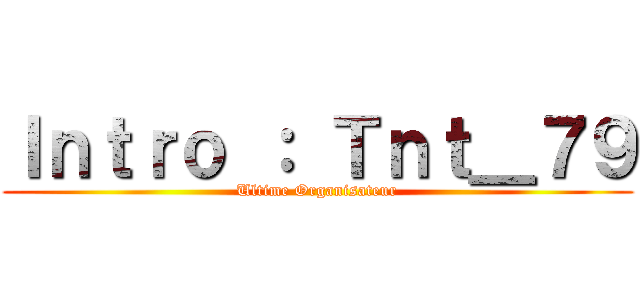 Ｉｎｔｒｏ ： Ｔｎｔ＿７９ (Ultime Organisateur)