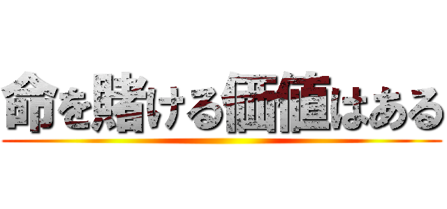 命を賭ける価値はある ()