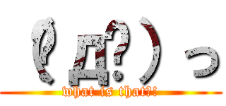 （☉д⊙）っ (what is that?!)