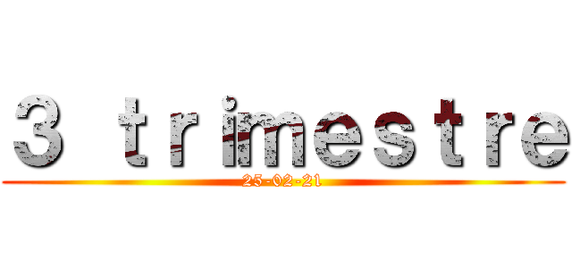 ３ ｔｒｉｍｅｓｔｒｅ (25-02-21)