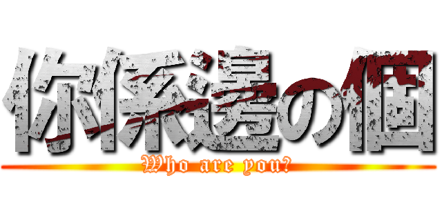 你係邊の個 (Who are you?)