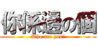 你係邊の個 (Who are you?)