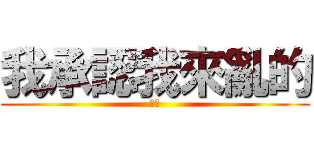 我承認我來亂的 (哈哈)