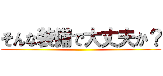 そんな装備で大丈夫か？ ()