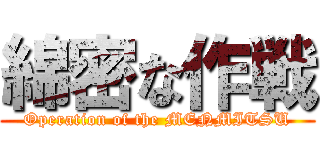 綿密な作戦 (Operation of the MENMITSU)