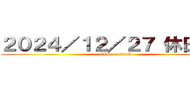 ２０２４／１２／２７ 休日出勤 (CVS or 300P)
