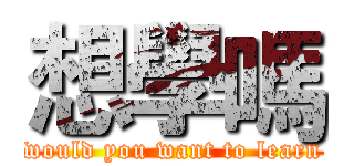 想學嗎 (would you want to learn)
